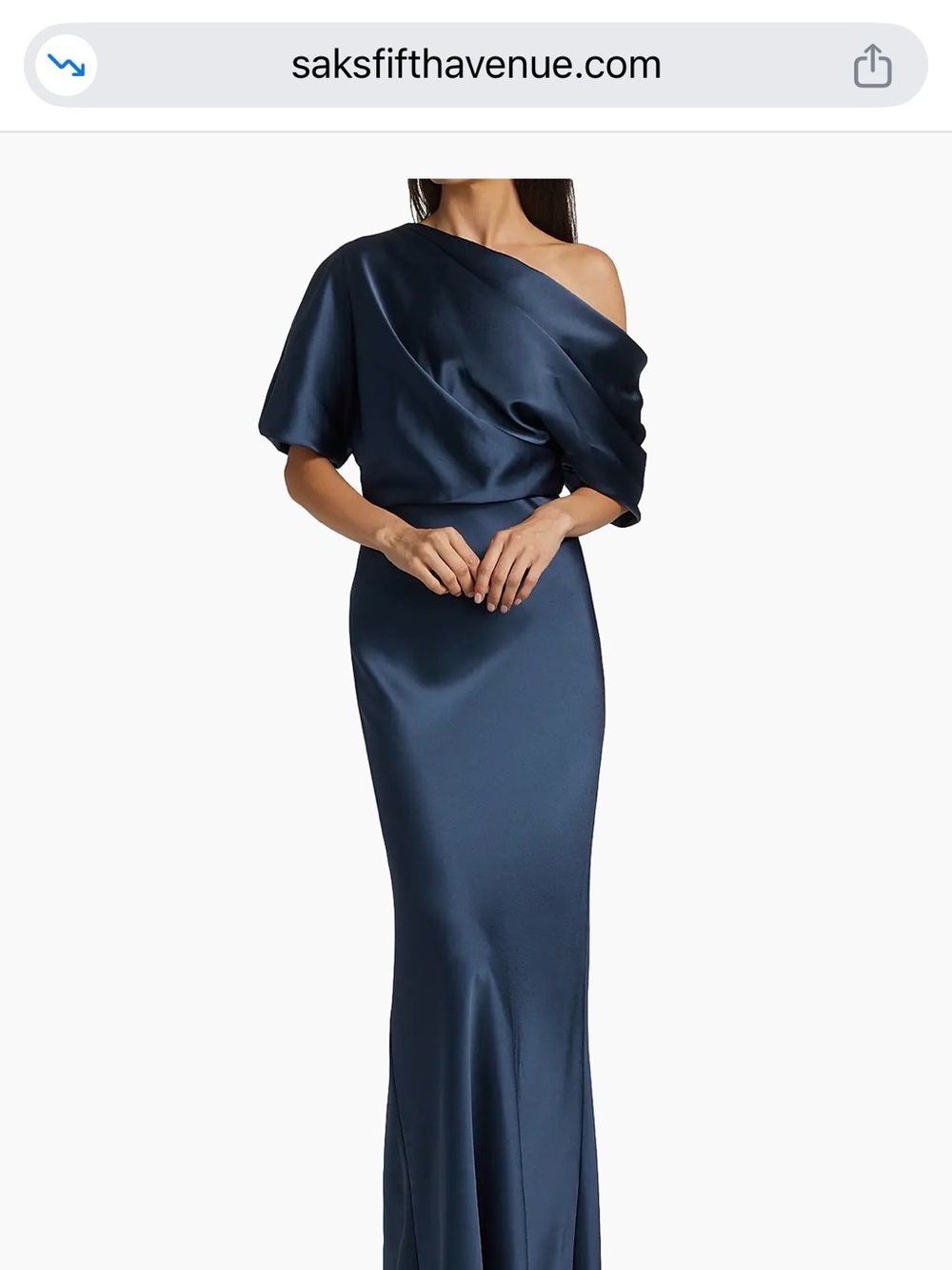 Amsale slouch dress gown - navy